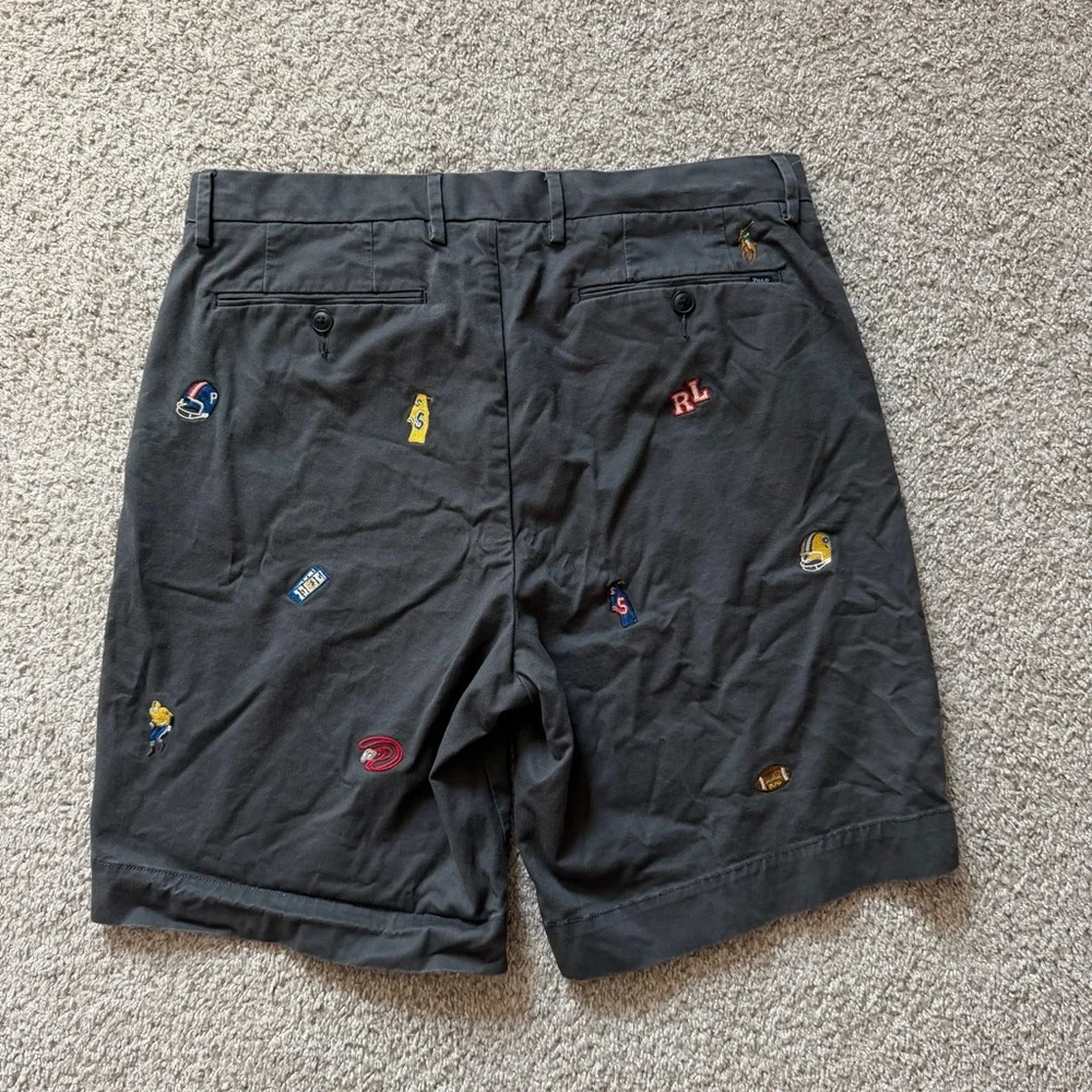 Polo Ralph Lauren Embroidered Shorts Size 33 Classic Fit Gray - Picture 7 of 15
